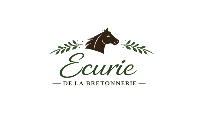 Un logo de cheval et du nom de l'écurie de la Bretonnerie